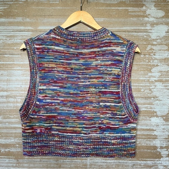 TNA Aritzia The Marcy Vest Multicolor Marled Preppy Career Classic Womens XS - Picture 4 of 9